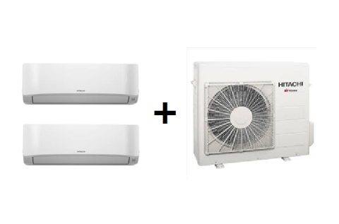 HITACHI MULTI-SPLIT 2X1 SÉRIE AROMA 400 R32 C/ WIFI (9000+12000 BTUS)