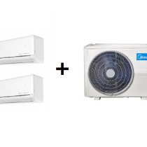 MIDEA MULTI-SPLIT 2X1 SÉRIE SOLESTICE R32 C/ WIFI, FILTRAGEM HEPA e AIR MAGIC (9000+12000 BTUS)