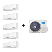 MIDEA MULTI-SPLIT 5X1 SÉRIE SOLESTICE R32 C/ WIFI, FILTRAGEM HEPA e AIR MAGIC (9000+9000+9000+9000+18000 BTUS)