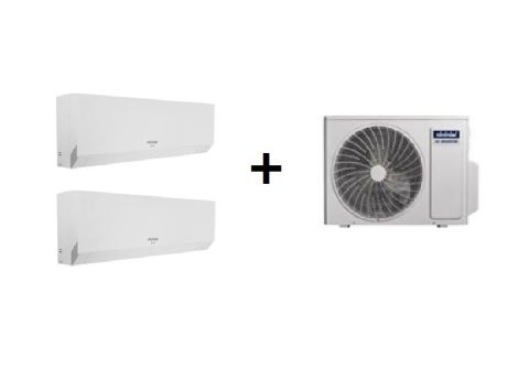 TOYOTOMI MULTI-SPLIT 2X1 GAMA ERAI GÁS R32 C/ WIFI e IONIZADOR EM BRANCO Mistery white (9000+18000 BTUS)
